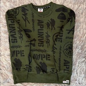 Olive Graphic Crewneck Sweater